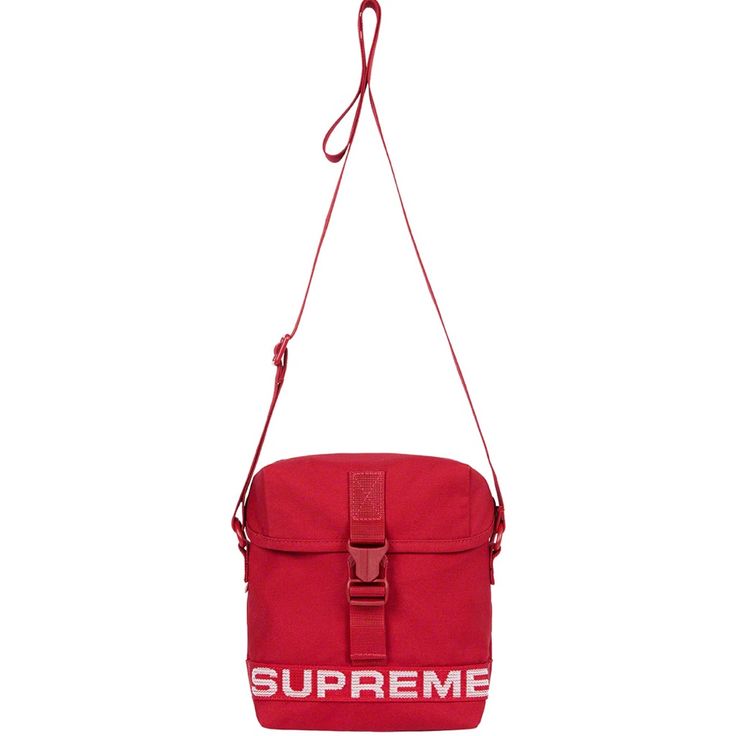 Supreme Field Side Bag Red!! 100% Authentic!! Unisex Red Pouch Satchel With Dust Bag, Red Satchel For Daily Use With Dust Bag, Red Travel Shoulder Bag With Dust Bag, Red Shoulder Bag For Travel With Dust Bag, Red Pouch Bag With Top Carry Handle, Boxy Bags, Field Bag, Red Crossbody Bag, Supreme Bag