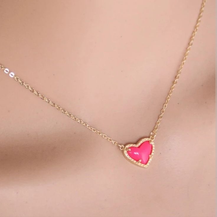 Newpretty!! Pink Heart Necklace In Gold Plating. Necklace Has An Extension On The Clasp. Very Unique And Different. Very Shiny. Perfect For Yourself Or As A Gift. Suitable For All Ages. Suitable For Most Occasions. Nwt Pink Heart-shaped Jewelry With Clavicle Chain, Pink Heart-shaped Clavicle Chain Jewelry, Pink Heart Necklace With Clavicle Chain For Valentine's Day, Valentine's Day Pink Heart Necklace With Clavicle Chain, Pink Heart Pendant Necklace With Clavicle Chain, Pink Heart Pendant Clavicle Necklace, Pink Heart Necklace On Clavicle Chain, Pink Heart Cut Jewelry For Party, Pink Heart Cut Necklace For Party