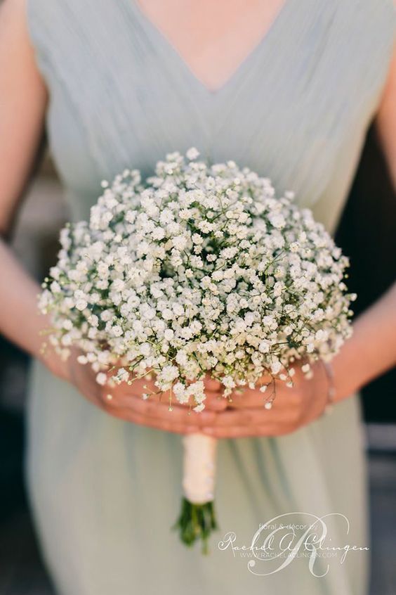 Baby's Breath Bridal Bouquet Cheap Wedding Flowers, Breath Flowers, Diy Wedding Flowers, Shabby Chic Wedding, Glamorous Wedding, Baby's Breath, Bride Bouquets, Bridal Flowers, Flower Bouquet Wedding