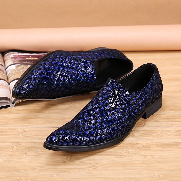 Sparkling Print Leather Men Shoes Pointed Toe Men Dress Shoes Big Size Formal Oxford Shoes blue-38 Blue Leather Party Shoes, Blue Closed Toe Dress Shoes For Business, Blue Leather Party Shoes With Round Toe, Blue Pointed Toe Dress Shoes With Leather Sole, Blue Leather Shoes With Round Toe For Party, Blue Closed Toe Dress Shoes With Leather Sole, Blue Leather Sole Dress Shoes, Blue Leather Shoes For Business With Round Toe, Blue Leather Closed Toe Slip-ons