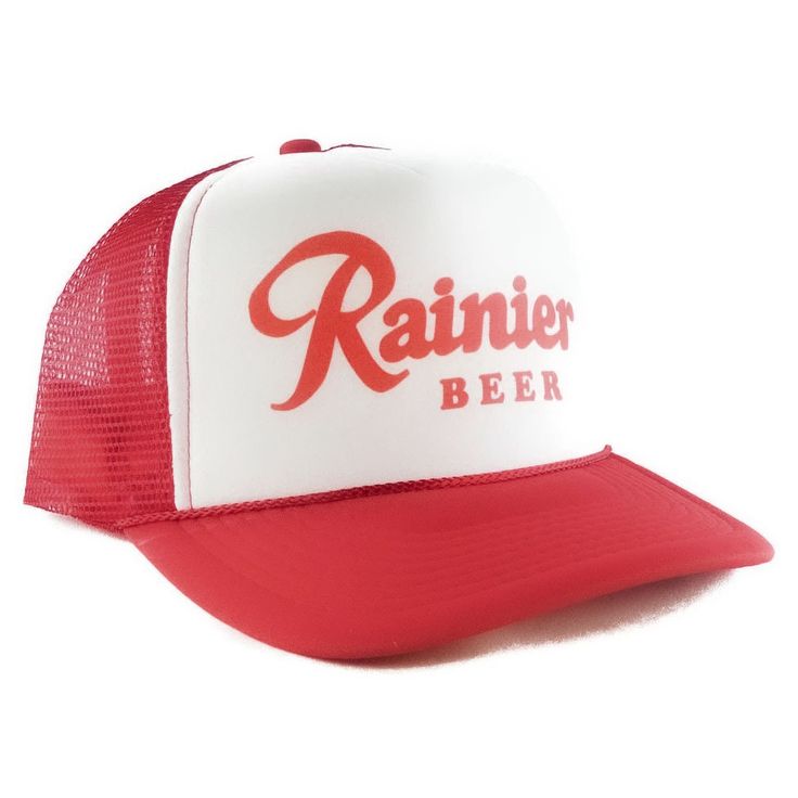 Rainier Beer Trucker Hats | Adjustable Trucker Foam Red Hats | Trendy Trucker Mesh Hats | Retro Vintage Trucker Hat | Snapback Hats Mans ⭐Whether taking a ride down the highway, hiking a remote trail, or enjoying some outdoor time with friends, this Trucker Hat is perfect for your next adventure. ⭐Our Adjustable Rainier Beer Trucker Hats has a pre-curved brim that keeps things on your head in place and features mesh sides and panelling for increased breathability! Constructed from a 100% polyest Rainier Beer, Hats Trendy, Snapback Hats Men, Beer Hat, Vintage Trucker Hat, Vintage Trucker Hats, Snapback Caps, Mesh Hat, Hats Snapback