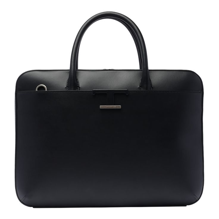 Tod's black Medium T Timeless briefcase, zip closure, inner open and zipped pocket, 2 external magnetic closure pocket, 2 handles, removable and adaptable strapComposition: 100% Calf Leather Black Satchel With Detachable Handle For Business Trips, Business Satchel Briefcase With Zipper Closure, Business Briefcase Satchel With Zipper Closure, Business Briefcase With Zipper Closure And Satchel Shape, Leather Satchel With Detachable Handle For Business Trips, Luxury Black Briefcase With Zipper Closure, Formal Satchel Laptop Bag With Zipper Closure, Formal Laptop Bag With Zipper Closure Satchel, Formal Laptop Bag With Zipper Closure