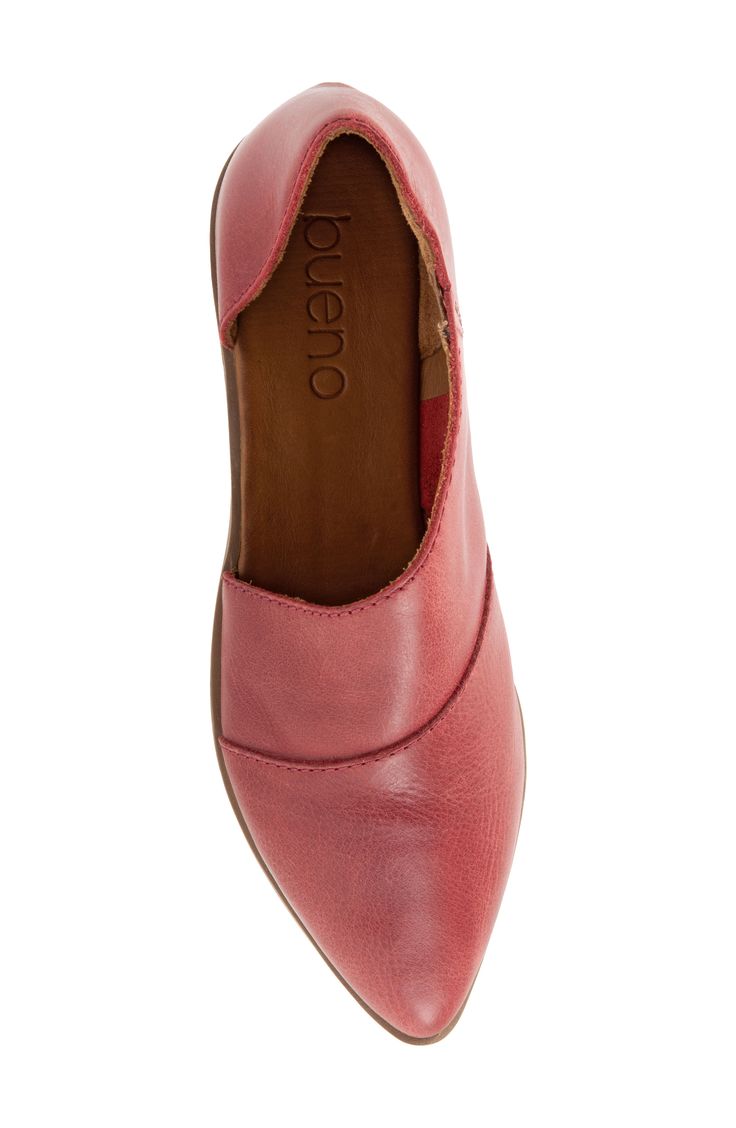 This is a sassy little leather flat with a half d'Orsay features a tailored fit and cushioned insole for all-day comfort. Style Name:Bueno Blake Half D'Orsay Leather Flat (Women). Style Number: 6117178. Leather Flats Women, Leather Flats, Red Leather, Leather Upper, Nordstrom, Women Shoes, Leather, Clothes