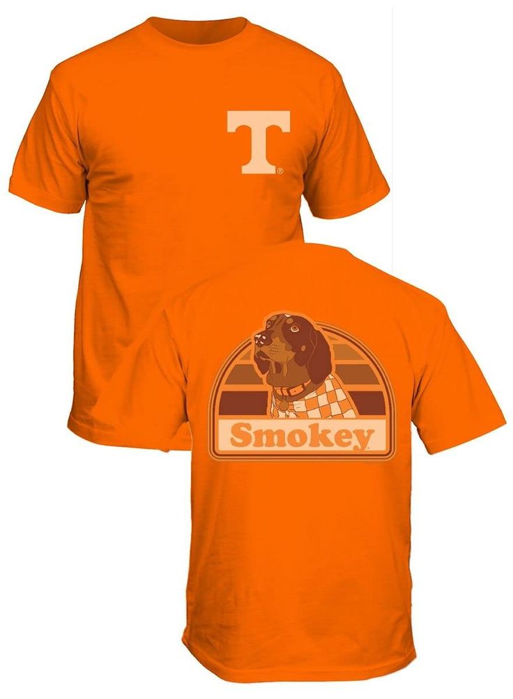 PRICES MAY VARY. Made For College Sports Fans Officially Licensed Tennessee Apparel Made from 100% Cotton Material For Comfort Regular Fit Body, Machine Washable on Cold Short Sleeves, Crew Neck, Front & Back Screened Team Graphics The Tennessee 2-Sided Smokey Portrait Short Sleeve Tee Shirt comes in Orange and is great for college gameday or working out at the gym with its standard-fit body that lets you move and workout in comfort. The CollegeSS Tee is made from 100% Cotton and features screen Tennessee Vols Shirts, Ut Shirts, Tennessee Outfits, College Gameday, Tennessee Vols, College Sports, Fit Body, Short Sleeve T Shirt, At The Gym