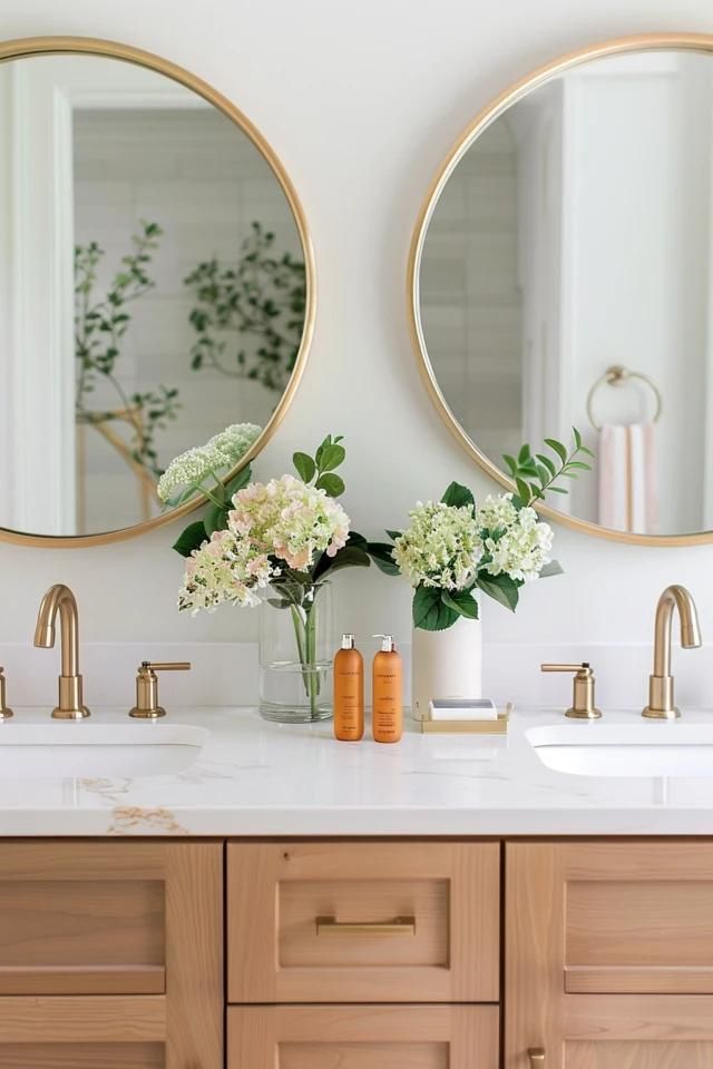 Double Vanity Bathroom Mirror Ideas: Style &amp; Function Master Bath Mirrors Double Sinks Bedroom Vanities, Double Bathroom Vanity Mirror Ideas, Bathroom Double Mirror Ideas, Double Vanity Bathroom Mirror, Double Mirror Bathroom Vanity, Bathroom Double Vanity Ideas Master Bath, Double Bathroom Vanity Ideas, Double Vanity Ideas, Bathroom Double Vanity Ideas