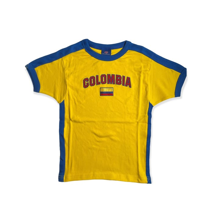 Womens football Colombia shirt Fitted size size up if u want comfortable fit Colombia Soccer Jersey Outfit Women, Portugal Shirt Aesthetic, Colombia Football Shirt, Colombia Jersey, Colombia Outfits, Yellow Shirt, Crop Top Aesthetic, Columbia Shirt, Y2k Clothes