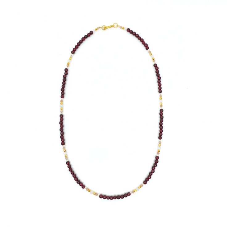 This necklace features 81 primary gemstones made of carnelian, as well as spacer gemstones made of sunstone, zirconia, and faceted moonstone. The number 9 is considered significant in ancient Chinese culture, and the necklace's design incorporates this belief with its 81 gemstones. The necklace can be worn as a traditional necklace or as a glasses chain. Ancient Chinese people believe that the number 9 （九） means eternal, and if a person can survive 9*9 = 81 tribulations, he may be able to return Garnet Gemstone Beads Necklace, Garnet Gemstone Necklace With Round Beads, Spiritual Garnet Gemstone Necklace, Traditional Necklace, Lotus Pendant, Chinese People, Number 9, Garnet Pendant, Glasses Chain