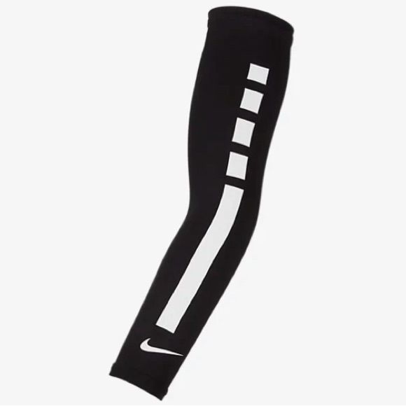 the nike leg sleeves are black and white