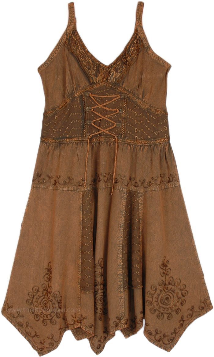 cd0dce8fca267bf1fb86cf43e18d5598desc52144096ri Pan Asparagus, Bohemian Long Dress, Dress Medieval, Dress Western, Bohemian Dresses Long, Dresses Brown, Dress With Embroidery, Brown Dresses, Western Dress