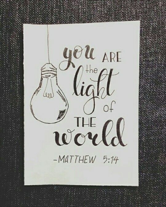 a piece of paper with a light bulb on it and the words, you are the light of the world