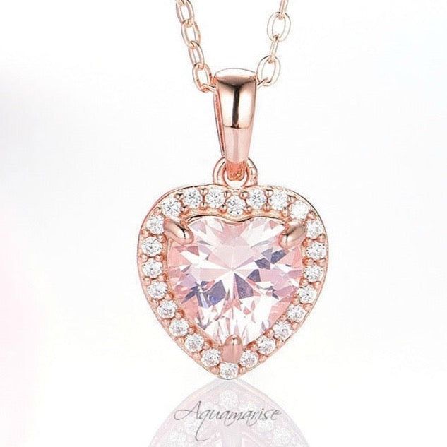 Morganite Necklace, Morganite Pendant, Vintage Inspired Rings, Rose Gold Accents, Mohs Scale, Heart Gemstone, Pink Gemstones, Solid Gold Jewelry, Fine Jewelry Collection