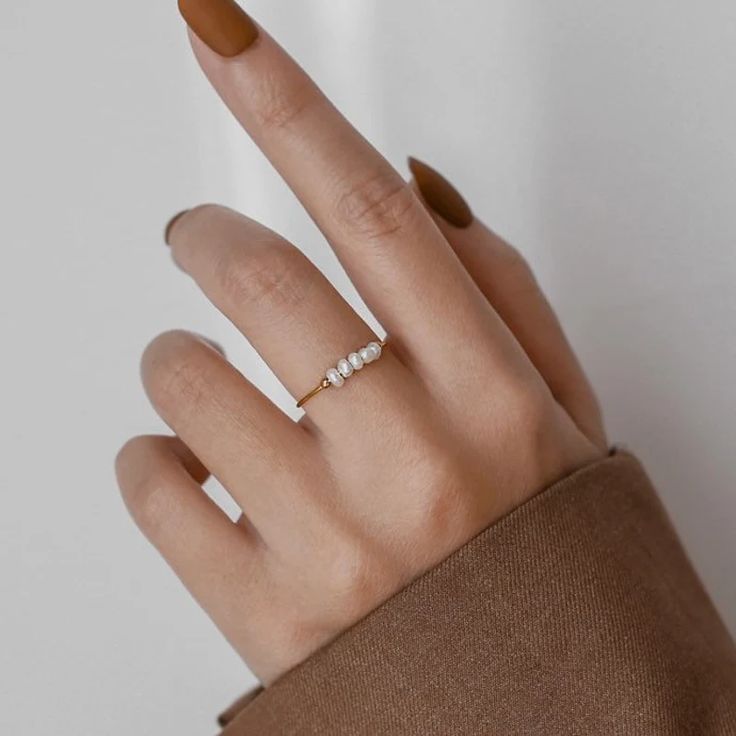 Simple Pearl Ring As A Gift, Minimalist Rose Gold Pearl Ring, Tiny Minimalist Pearl Ring For Gift, Minimalist Pearl Drop Ring For Gift, Minimalist Pearl Ring For Gift, Minimalist Adjustable Pearl Ring With Charm, Minimalist Pearl Drop Ring For Anniversary, Minimalist Pearl Rings With Pearl Charm, Minimalist Pearl Ring Gift