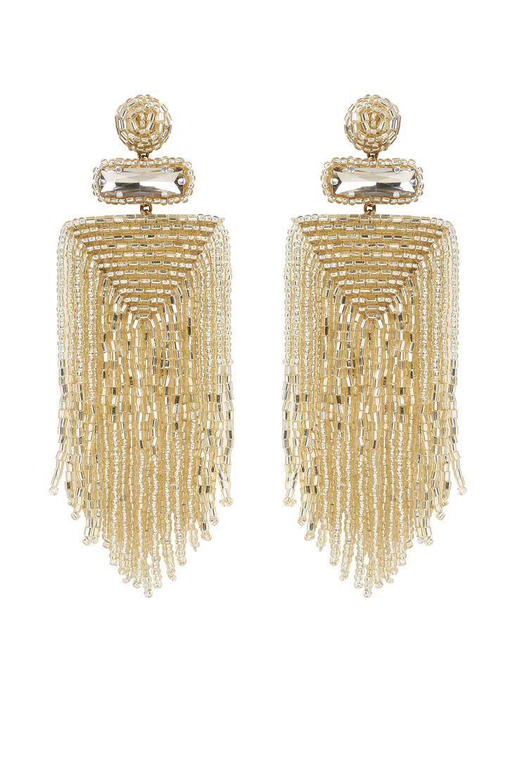 Discover Deepa Gurnani's unique and distinctive handmade luxury jewelry accessories. Deepa Gurnani, Light Weight Jewelry, Beaded Tassel Earrings, Earrings Design, Handmade Earrings Beaded, Handmade Brass, Beaded Fringe, Beaded Tassels, Fringe Earrings