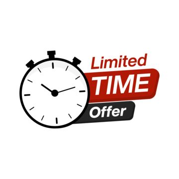 a clock with the words limited time offer