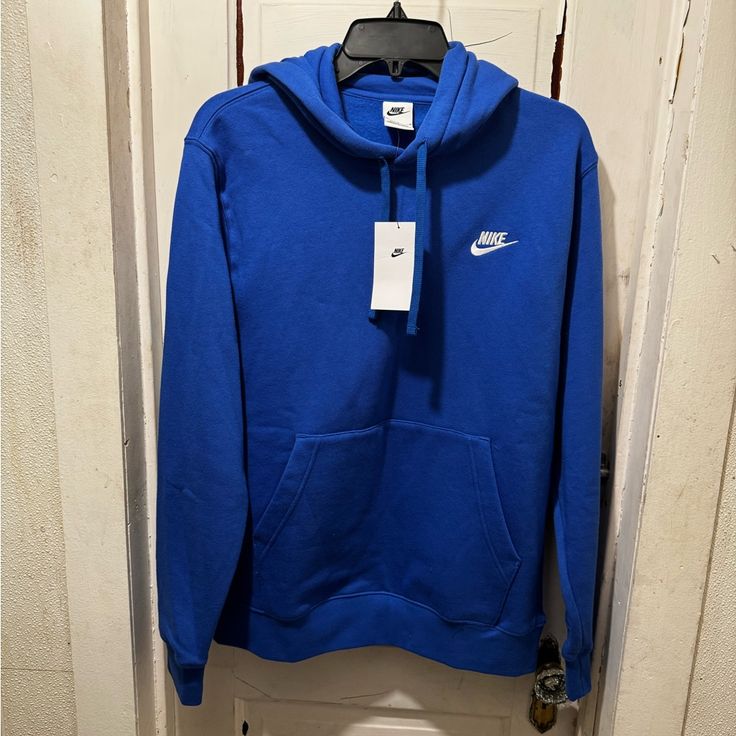 Gorgeous Royal Blue Nike Club Fleece Pullover Hoodie Nike Hoodie Colors, Cute Nike Hoodies, Nike Blue Hoodie With Adjustable Hood, Blue Sportswear Hoodie With Adjustable Hood, Sportswear Blue Hoodie With Adjustable Hood, Blue Sportswear Sweatshirt For Winter, Blue Long Sleeve Sports Hoodie, Nike Blue Hoodie For Fall, Blue Nike Hoodie For Fall