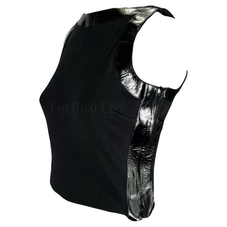 Check out this item from 1stdibs! S/S 1999 Gucci by Tom Ford Black Patent Leather Accent Crop Top : https://www.1stdibs.com/id-v_19105442 Gucci Crop Top, Chain Tank Top, Gucci By Tom Ford, Boat Style, Boat Fashion, Ford Black, Semi Sheer Top, Mario Testino, Shopping Photography