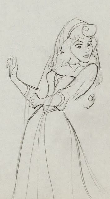 a drawing of princess aurora from the disney movie