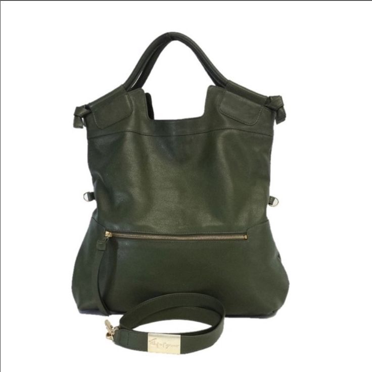 Iconic Folley + Corrina Large City Tote Bag. Green, Soft, High Quality Genuine Leather With Polished Gold Hardware. Can Be Worn As A Tote Or A Crossbody. New Without Tags, Never Been Worn, No Defects. Luxury Olive Shoulder Bag For Travel, Luxury Olive Bag With Detachable Strap, Elegant Green Bucket Bag With Handle Drop, Chic Olive Shoulder Bag, Luxury Olive Bag For Everyday Use, Green Hobo Satchel Bag With Gold-tone Hardware, Green Satchel Hobo Bag With Gold-tone Hardware, Olive Crossbody Bag With Detachable Strap, Luxury Green Hobo Bag With Detachable Handle