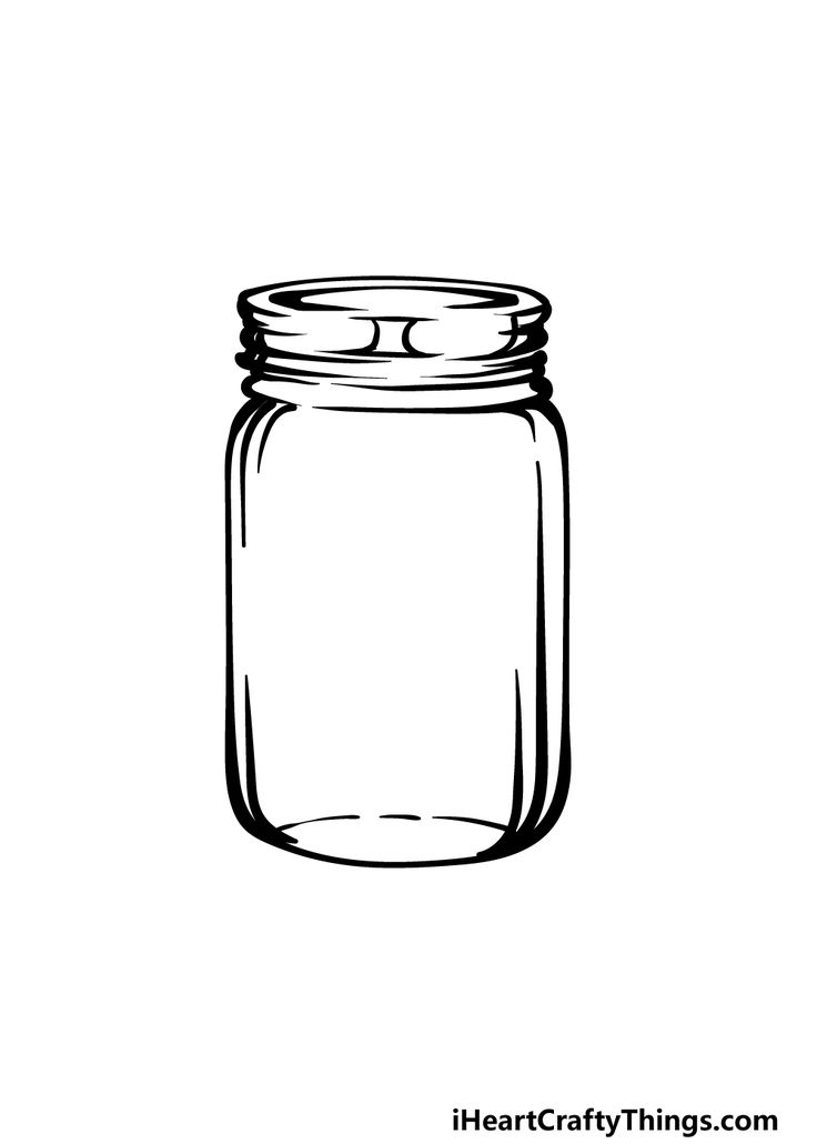 a drawing of a mason jar