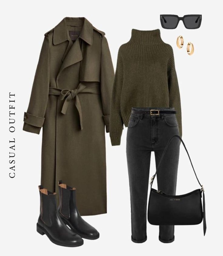 Zara Beauty, Zara Looks, Zara Fashion, Mode Casual, Green Coat, Casual Winter Outfits, Outfit Inspo Fall, 가을 패션, Casual Style Outfits