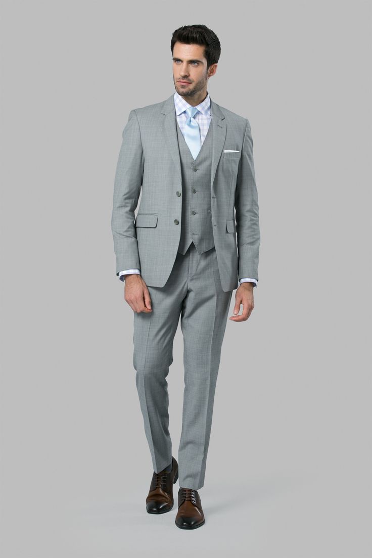 $139 Rental Gray Tuxedo Blazer With Notch Lapel, Gray Notch Lapel Tuxedo, Gray Tailored Tuxedo Suit, Fitted Gray Suit For Wedding, Gray Notch Lapel Suit For Business Casual, Gray Business Casual Suits With Pressed Crease, Fitted Gray Tuxedo For Groom, Gray Suit For Business Casual, Gray Business Suits With Notch Lapel