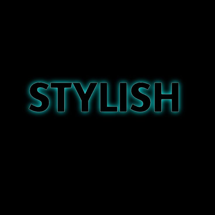 the word stylish is lit up against a black background with green and blue lights