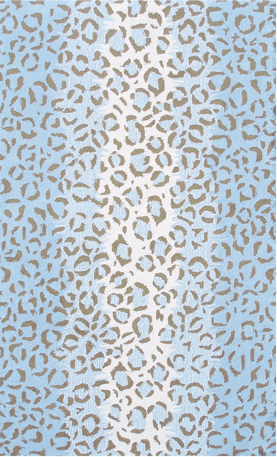 a blue and brown animal print fabric