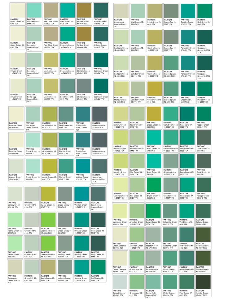 the color chart for different shades of green