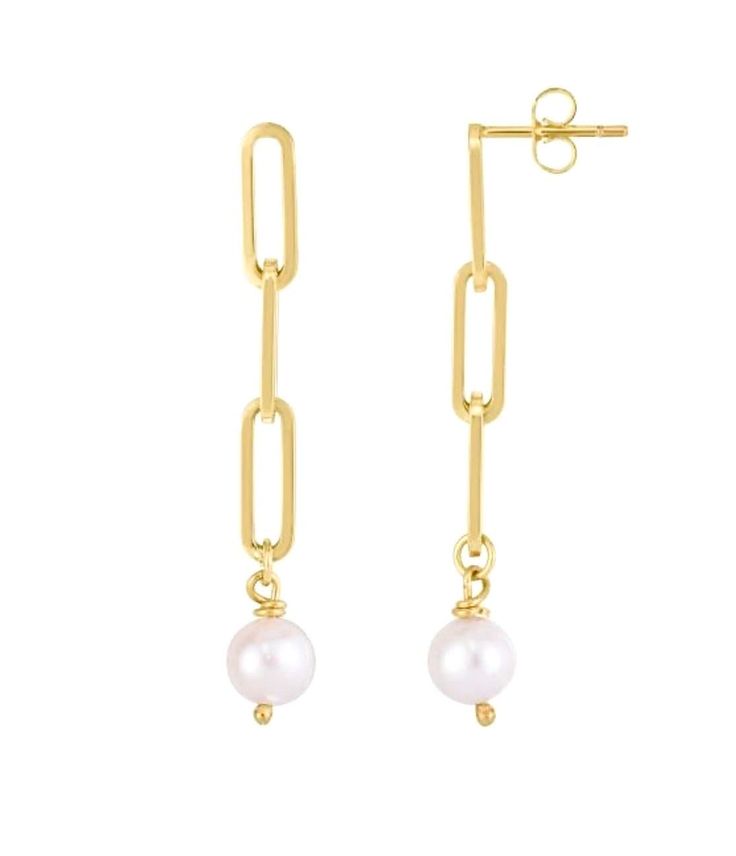 Paperclip Pearl drop gold earrings are a great gift for her. Paperclip gold hoops are Paperclip hoop earrings for every day or anniversary or birthday. Paperclip jewelry is always in style. Paperclip gold chain earrings are dangle earrings with pearls.  Details:  Metal Type : Gold  Metal Color: Yellow  Gold Karat: 14k Stamped  Closure Type: Push Back  Gram weight: 1.6 gram Type of earrings: Dangle/ Drop 14k REAL GOLD EARRINGS 100% AUTHENTICITY GUARANTEE For more designs:  1) 14K REAL GOLD DROP DANGLING EARRINGS WITH DIAMOND EARRINGS  https://www.etsy.com/listing/1521403519/14k-paperclip-link-drop-dangle-earrings 2) 14K REAL GOLD DROP PAPERCLIP EARRINGS  https://www.etsy.com/listing/1512306217/paperclip-drop-gold-earrings-paperclip 3) 14K REAL GOLD LONG DANGLING PAPERCLIP EARRINGS  https:// Minimalist Paperclip Chain Dangle Earrings, Classic Dangle Earrings With Cable Chain, Dangle Earrings With Paperclip Chain, Everyday Dangle Earrings With Paperclip Chain, Everyday Paperclip Chain Dangle Earrings, Elegant Paperclip Earrings, Gold Paperclip Chain Earrings For Formal Occasions, Modern Dangle Earrings With Cable Chain, Classic Drop Earrings With Cable Chain