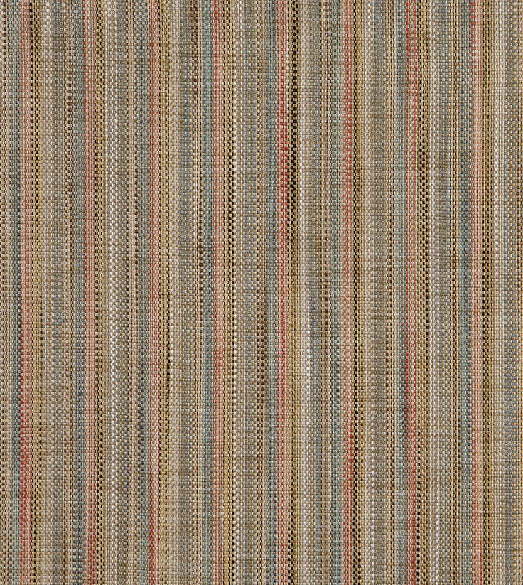 an upholstered fabric with multicolored stripes