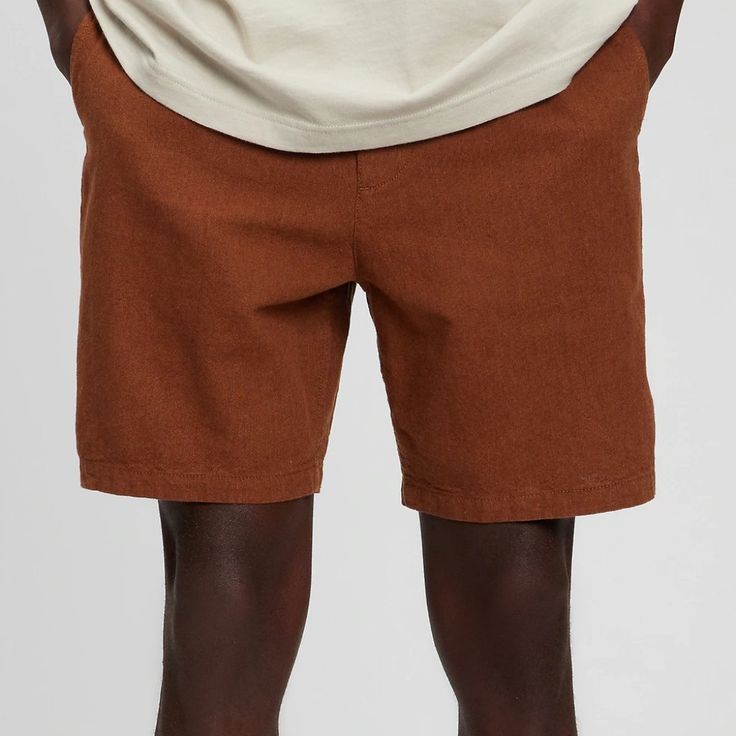 7" Linen-Cotton Easy Shorts With E-Waist Color-Henna Brown Size Small Smooth Linen-Cotton Knit Shorts. Elasticized Waist With Interior Drawcords. Button Closure, Zip Fly. Front Slant Pockets. Back Welt Pockets. 55% Flax (Linen), 45% Cotton Solid Bottoms With Welt Pockets For Summer, Summer Cotton Bottoms With Welt Pockets, Gap Shorts With Elastic Waistband, Gap Cotton Shorts With Elastic Waistband, Cotton Bottoms With Welt Pockets In Short Length, Cotton Bottoms With Welt Pockets Short Length, Gap Relaxed Fit Bottoms With Elastic Waistband, Gap Casual Shorts With Elastic Waistband, Gap Casual High-waisted Shorts