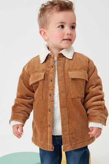 Tan Brown Borg Lined Cord Shacket (3mths-7yrs) Kid Boy Outfits, Tan Shirt Outfit, Baby Picture Outfits, Corduroy Sherpa Jacket, Body Con Dress Outfit, Tan Shirt, Shirts For Boys, Zara Boys