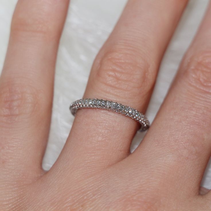 Matching perfectly with our Esme engagement ring, this band is a show-stopping accompaniment where you want to more sparkle. All three sides of this band are set with glittering lab-grown diamonds. Match it to the Esme engagement ring, or any engagement ring where you want to add that "wow" factor! Diamond CTW: 3/8 Color/Clarity Lab-Grown Diamonds: F+ Color, VS Clarity Rose Gold Engagement Ring Set, Bridal Bracelet Pearl, Cheap Diamond Rings, Wedding Rings Princess Cut, Titanium Wedding Rings, Diamonds Jewelry, Wedding Rings Unique, Wedding Rings Vintage, Women's Jewelry And Accessories