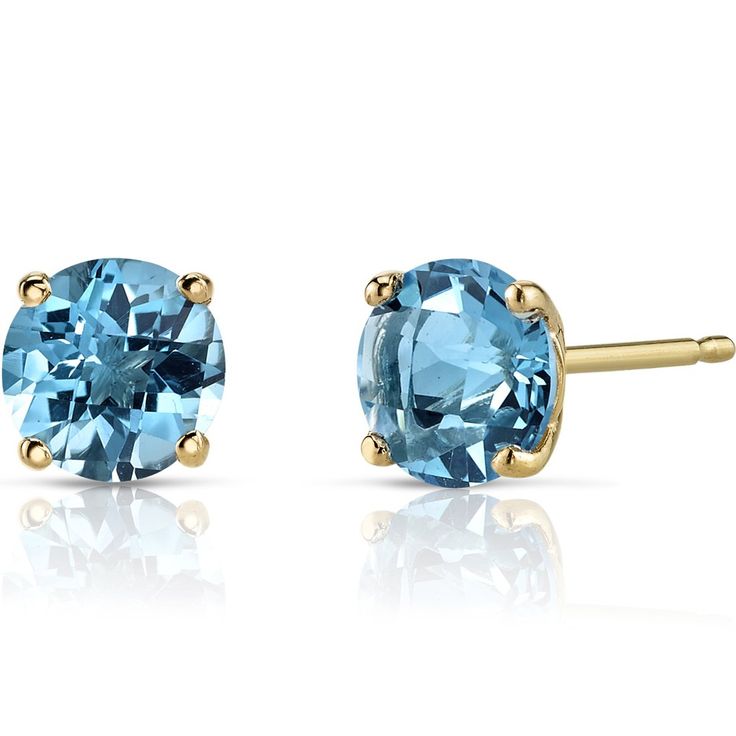 PRICES MAY VARY. CLASSIC GOLD STUDS FOR WOMEN - Stunning and versatile earrings, the Peora 14K Gold Stud Earrings Collection adds a dainty touch of luxury to any style. Featuring natural gemstone and genuine Peora Swiss Blue Topaz, Round Shape, 6mm, 2 Carats total, in its signature Lagoon Blue hue and a special checkboard faceting that makes the stones sparkle in the light for an amazing glow. Set in 14K Yellow Gold earring solitaire style for a classic jewelry piece. 14K Gold Friction Backs to Classic Jewelry Pieces, Sapphire Stud Earrings, Paris Jewelry, Sapphire Earrings Studs, Sapphire Studs, Versatile Jewelry, Blue Topaz Earrings, Topaz Earrings, Swiss Blue Topaz