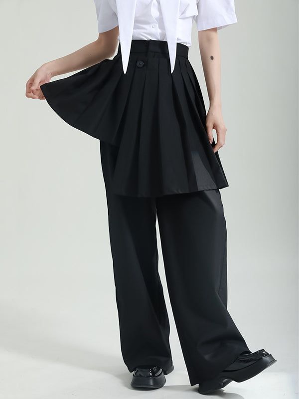 Sku CY-!131591 Material Polyester , >70%Cotton Style False Two , Wide Leg , High Waisted Feature Pleated , Asymmetric , Solid Color Occasion Stylish Selection , Leisure Fashion Seasons Spring , Summer , Autumn , Winter Type Suit Pants Color BLACK Size S,M,L Please consult the size chart we provide for this item's measurements to help you decide which size to buy.Please note: There may be 1-3cm differ due to manual measurement.CMINCH Waist Hips Bottom Length S 62 94 110 M 66 98 111 L 70 102 112 M High Waisted Suit Pants, Trench Coat Dress, Leisure Fashion, Sleeveless Short Dress, Mesh Skirt, Long Shirt Dress, Pleated Midi Dress, Suit Pants, Fashion Seasons