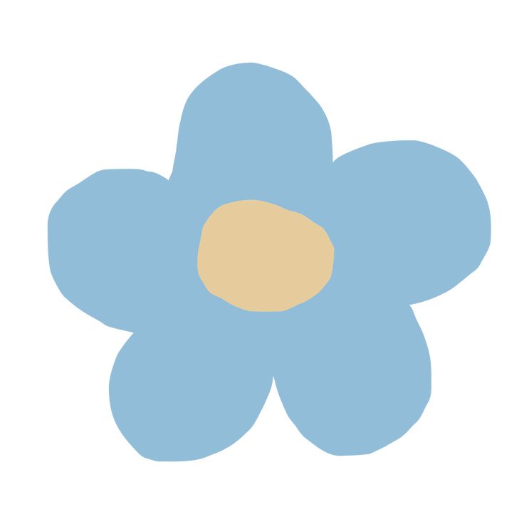 a blue flower on a white background