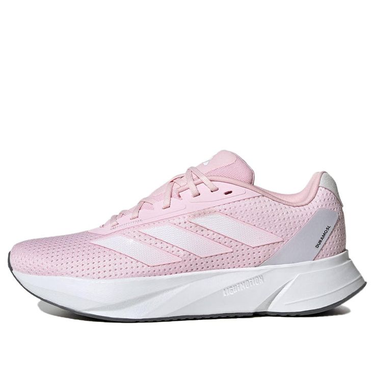 (WMNS) Adidas Duramo SL Shoes 'Clear Pink' IF7877 Sporty Spring Running Shoes With Rubber Sole, Pink Sporty Sneakers With Athletic Fit, Sporty Breathable Running Shoes For Spring, Sporty Sneakers For Running Errands In Spring, Adidas Athleisure Sneakers With Rubber Sole, Spring High-top Sports Running Shoes, Spring High-top Running Shoes For Sports, Adidas Jogging Sneakers With Rubber Sole, Adidas Sneakers With Rubber Sole For Jogging