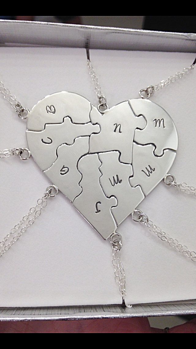 Sterling Silver Hand Stamped Heart Puzzle, Personalized, Bridesmaids by CopperfoxGemsJewelry on Etsy Heart Pendant Jewelry Charms For Best Friend Gift, Nickel-free Heart Pendant Necklace For Friendship, Personalized Heart Pendant Necklace For Friendship, Sterling Silver Heart Charm Necklace For Best Friend, Elegant Heart-shaped Necklace For Friendship, Valentine's Day Engraved Necklaces, Personalized Sterling Silver Necklaces For Friendship, Silver Heart Charm Jewelry For Best Friend, Heart-shaped Engraved Friendship Necklace