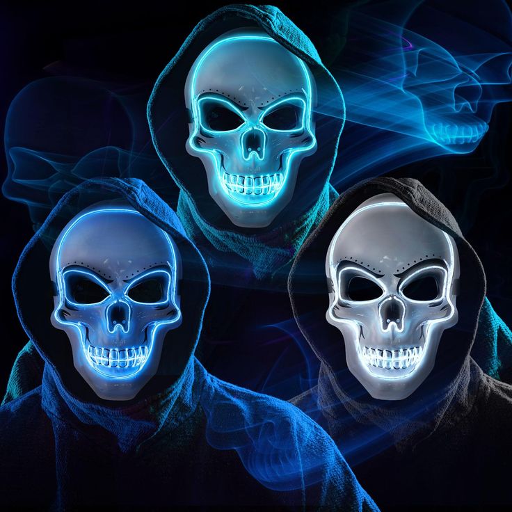 PRICES MAY VARY. Sufficient Quantity: the package includes 3 multicolored LED masks for adults, namely ice blue, white, blue, making it suitable for group costumes for families; And each mask requires 2 pcs 5th batteries (not included in the package), providing you with adequate quantity and variety to make your Halloween celebrations more colorful and thrilling Adjustable Size: the flash mask is about 9.8 inch x 6.7 inch, features an elastic band that can be easily adjusted according to your fa Light-up Costume Accessories For Halloween Cosplay, Halloween Light-up Costume Accessories For Cosplay, Halloween Light-up Costume Accessories, Light-up Costume Accessories For Halloween, Light-up Costume Accessories For Halloween Party, Halloween Skull Costume Accessories, Skull-shaped Halloween Costume Accessories, Skull Shaped Costume Accessories For Halloween, The Flash Mask