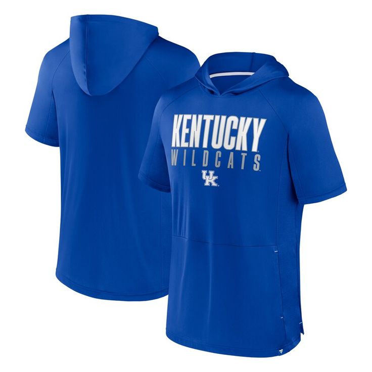 Embrace your Kentucky Wildcats spirit with this Fanatics Core Read Raglan Hoodie T-Shirt. The raglan sleeves provide a roomier, comfortable fit, allowing for unrestricted movement while representing the team. Plus, with the Kentucky Wildcats wordmark and logo boldly printed on the front chest, your fandom will be impossible to miss. Hooded Tops With Team Logo For Fans, Hooded Tops With Team Logo For Fan Gear, Team-colored Hooded Top For Fan Gear, Hooded Cotton T-shirt For Sports, Team-colored Hooded Top For Game Day, Team-colored Hooded Tops With Team Logo, Collegiate Hooded Tops For Game Day, Hooded Fan Apparel Tops With Team Name, Moisture-wicking Cotton Hooded Top