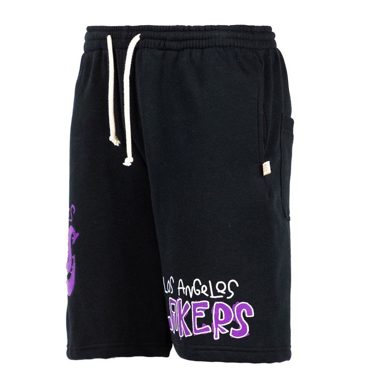 Show off your unwavering Los Angeles Lakers pride in a bold, new way with these After School Special Shorts. They feature fun, doodle-like graphics that are sure to grab the attention of fellow Los Angeles Lakers fans. This sweet gear is just what you need to take your game day look to a whole new level! Brand: After School Special Machine wash, tumble dry low Made in the USA Material: 100% Cotton  Face; 50% Cotton/50% Polyester  Inside Officially licensed Screen print graphics Single back pocke Sporty Bottoms With Graphic Print And Relaxed Fit, Sporty Graphic Print Bottoms Relaxed Fit, Casual Cotton Bottoms With Logo Print, Trendy Cotton Bottoms With Logo Print, Trendy Bottoms With Logo Print For Streetwear, Trendy Streetwear Bottoms With Logo Print, Cotton Bottoms With Logo Print For Streetwear, Athleisure Cotton Bottoms With Graphic Print, Cotton Athleisure Bottoms With Graphic Print