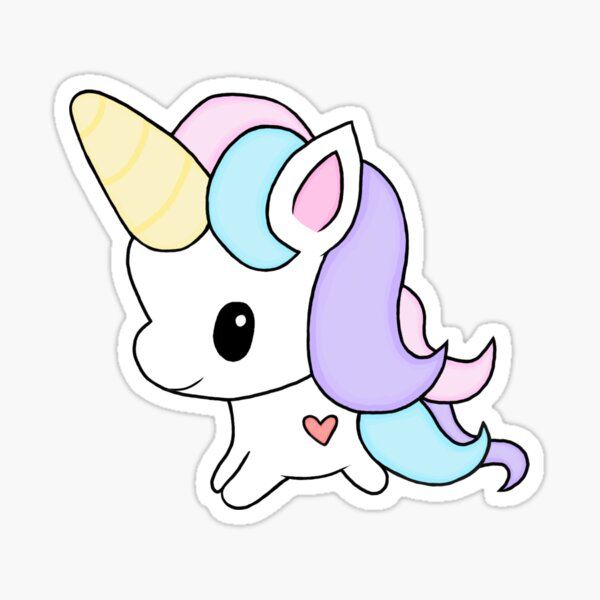 a cute little unicorn sticker on a white background