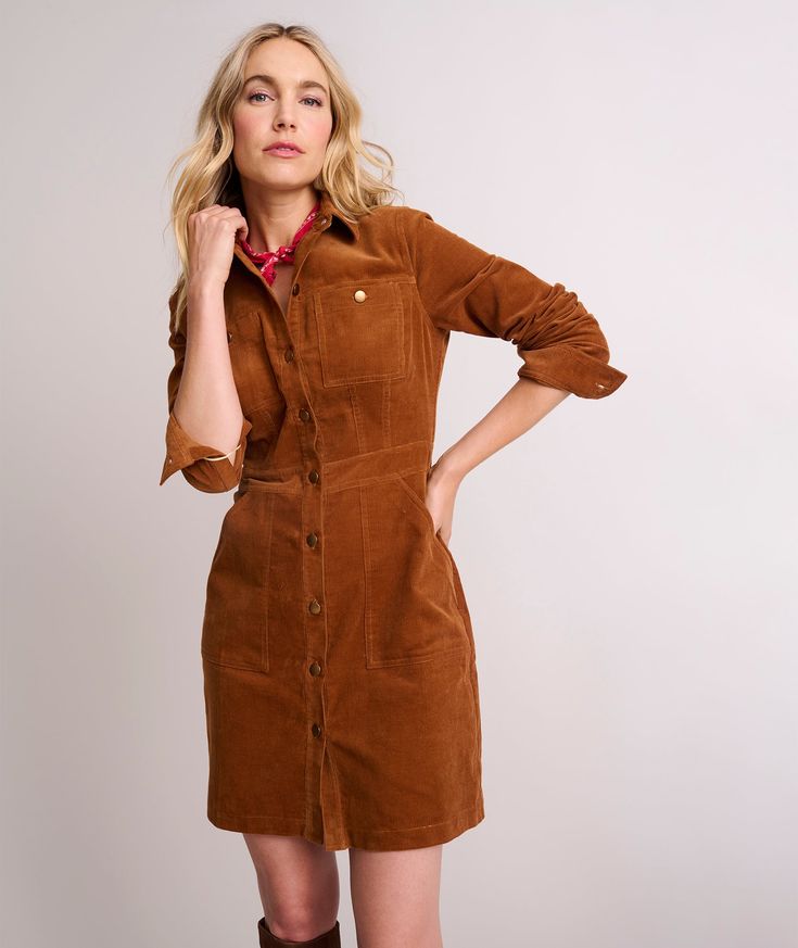 Corduroy Cora Shirt Dress Long Sleeve Corduroy Dress, Corduroy Dresses Women, Corduroy Dress Outfit, Fall Silhouette, Style For Autumn, Pants Shirt Men, Dream Outfits, Tall Jeans, Corduroy Dress