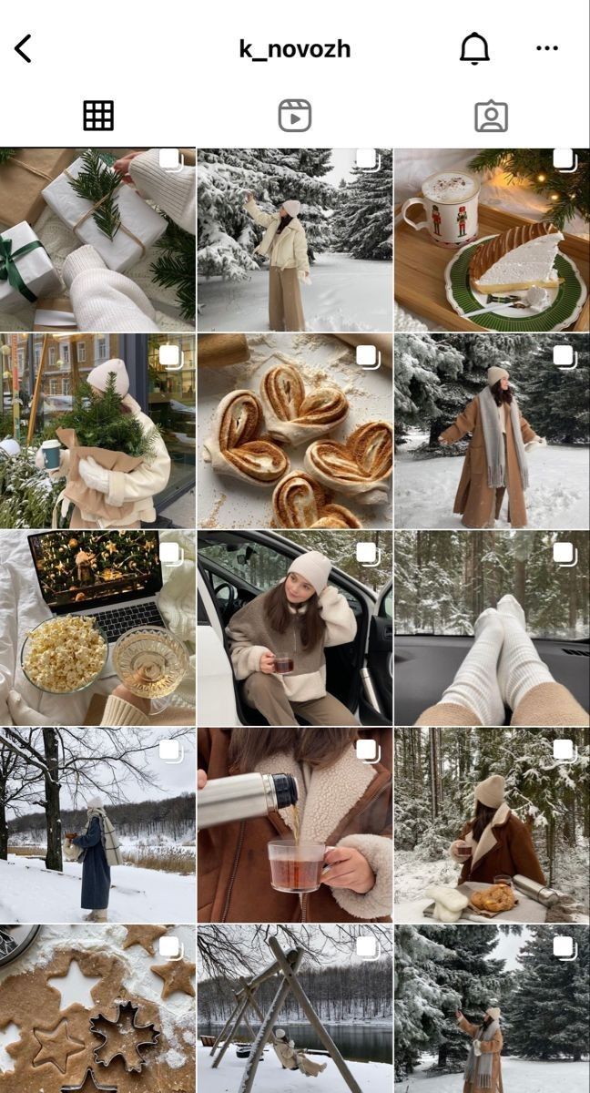 a collage of photos with food and people in the snow, including breads