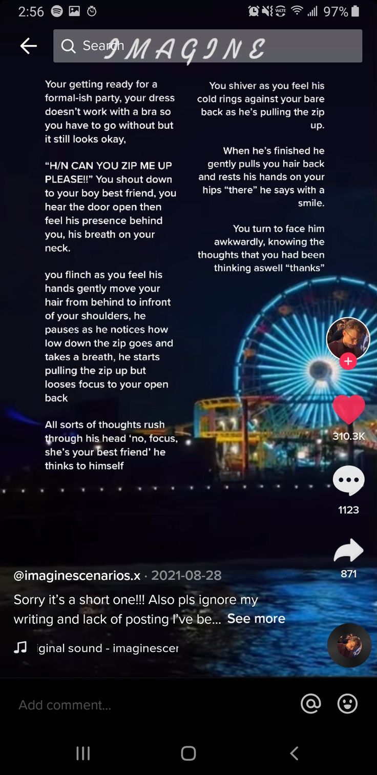 an image of a ferris wheel at night with the caption's text below it