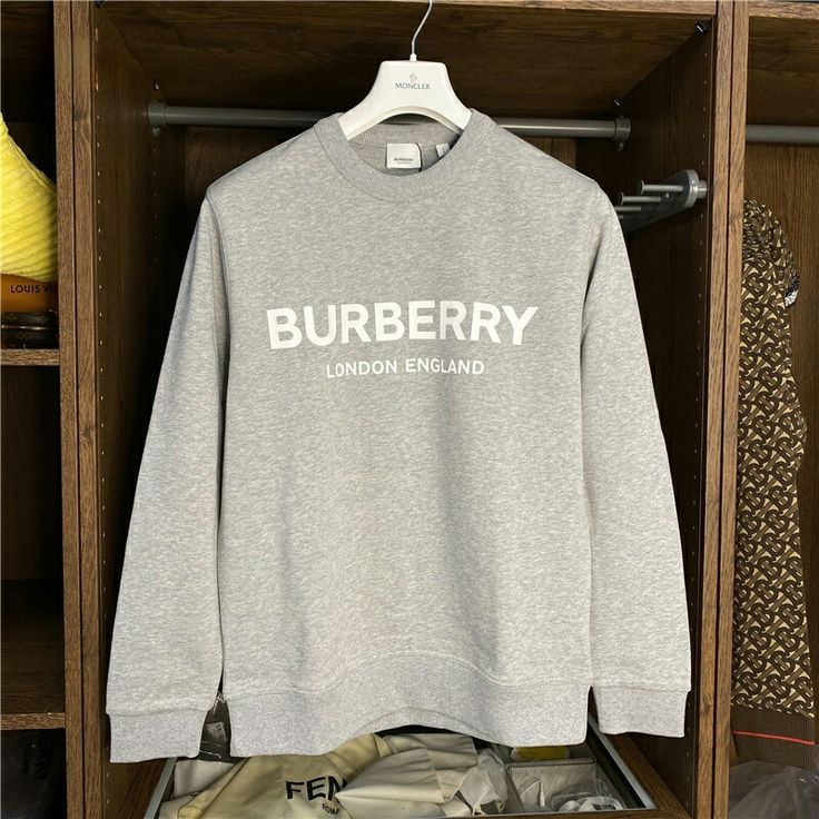 BURBERRY SWEATER, LIGHT GRAY, LOOKS DOPE😎 Burberry Sweater, Burberry London, London England, Light Gray, Burberry, Light Grey, Sweatshirts Hoodie, Ships, London