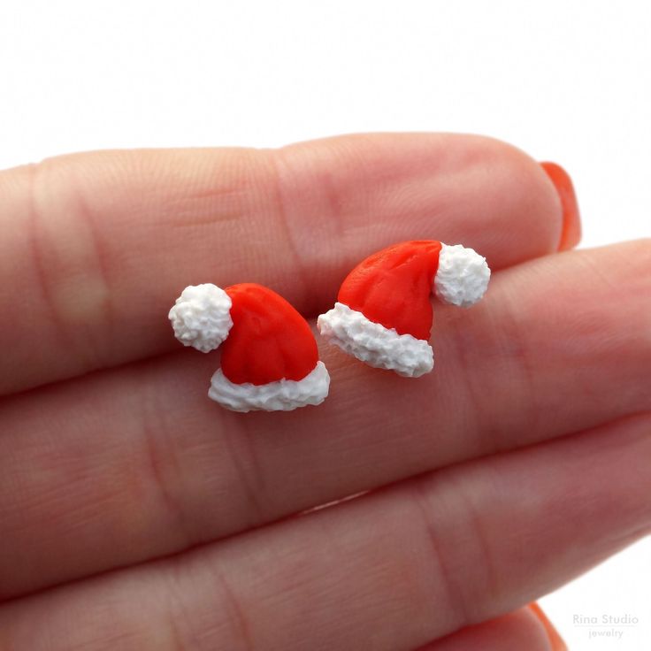 Santa Hat Stud Earrings. The size of a hat is about 13x11 mm (0.5x0.4 inch) Other earrings you can see here: https://www.etsy.com/shop/RinaStudioDesign?section_id=24005662 * Submersion in water is not recommended for polymer clay as this will quickly deteriorate the product. It is recommended that you remove the earrings prior to swimming or showering to extend the life of the product. * Due to the handmade quality of all products, each one will vary slightly in appearance. While I do my very best to make them as similar as possible exact replication is not possible. * All items are packaged in a gift boxes to avoid any damage during the delivery. To reduce waste and shipping costs, multiple items will be packaged together. If you'd like separate boxes or have other special shipping reques Cute Red Christmas Earrings, Novelty Red Christmas Jewelry, Red Novelty Christmas Jewelry, Red Christmas Novelty Jewelry, Cute Red Earrings For Christmas, Red Novelty Jewelry For Christmas, Adjustable Earrings For Christmas Gift, Red Earrings For Winter Gift, Adjustable Earrings As A Christmas Gift