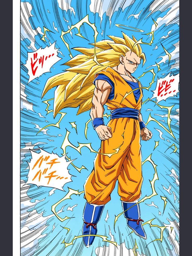 the dragon ball character is in action with blue and yellow colors on his chest, while he