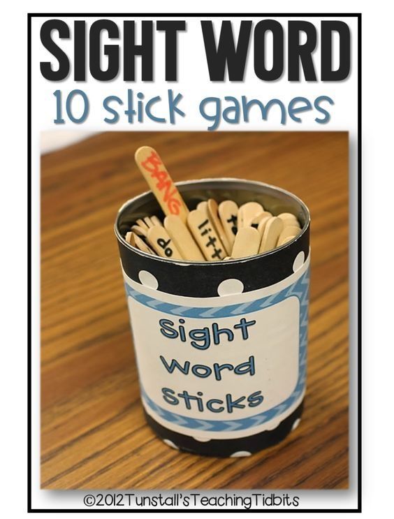 the sight word game is in a cup with some wooden sticks sticking out of it