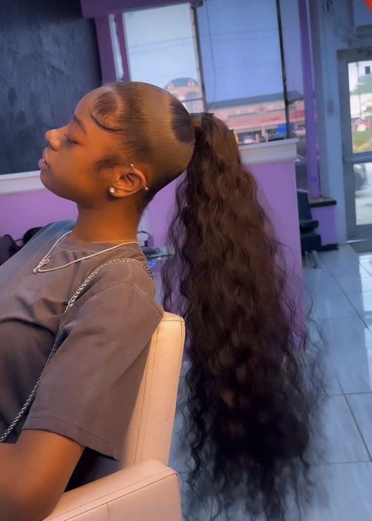 Ponytail Inspo For Black Women, Added Ponytail Hairstyles Black, High Ponytail Curly Black Women, To Ponytail Hairstyles Black, Curly Pony Hairstyles For Black Women, Cute Long Ponytails For Black Women, Cute Weave Ponytail Hairstyles, Slick Puffy Ponytail Weave, Bundles Ponytail Hairstyles Black Women